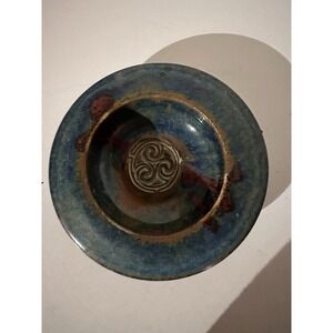 Colm De Ris Ireland Blue Green Ceramic Ceremony Trinket Pottery Bowl Irish W/tag